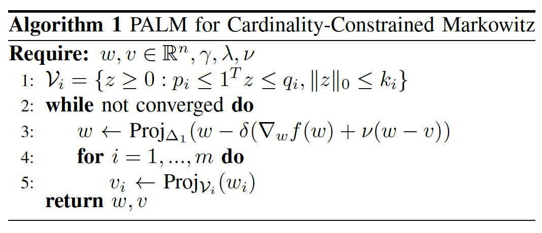 Cardinality-Constrained Portfolios: Optimization Approach & Algorithm
