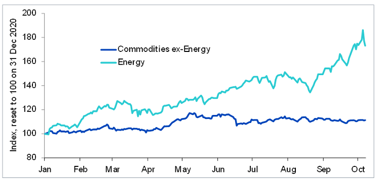 Energy prices have diverged meaningfully from other commodities this year