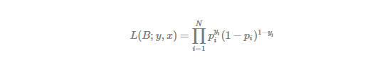 likelihood function of logistic regression as successive Bernoulli trials, has the following form