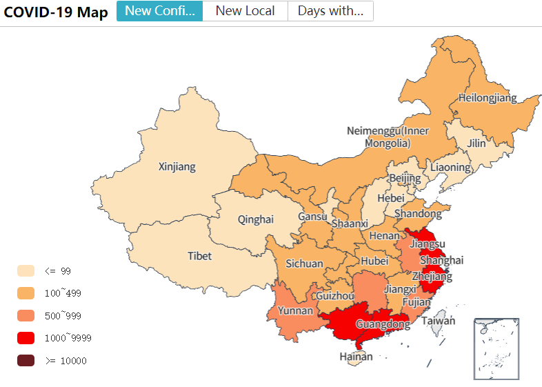 COVID 19 MAP China