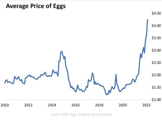 average price of eggs