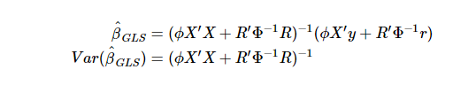 where ϕ stands for the precision of the regression model : ϕ = 1/σ2