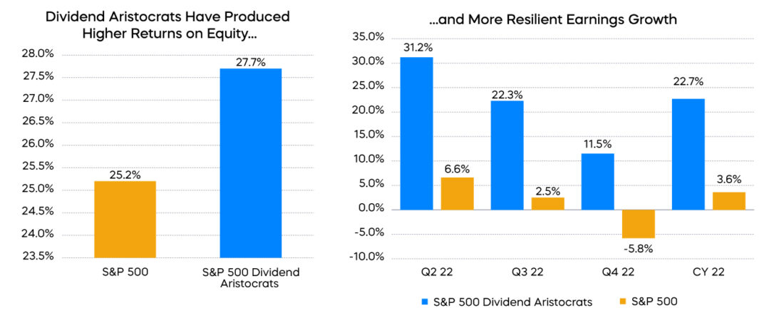 dividend Aristocrats have produced higher returns on equity