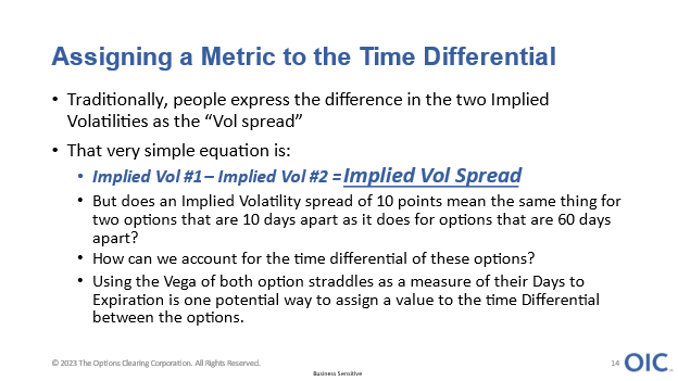 difference in the two implied volatilities as the "vol spread"