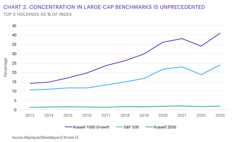 concentration in large-cap benchmarks in unprecedented