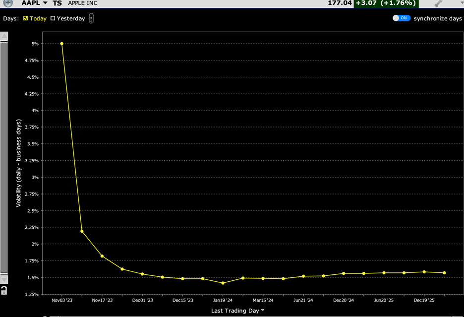 AAPL Implied Volatility Term Structure