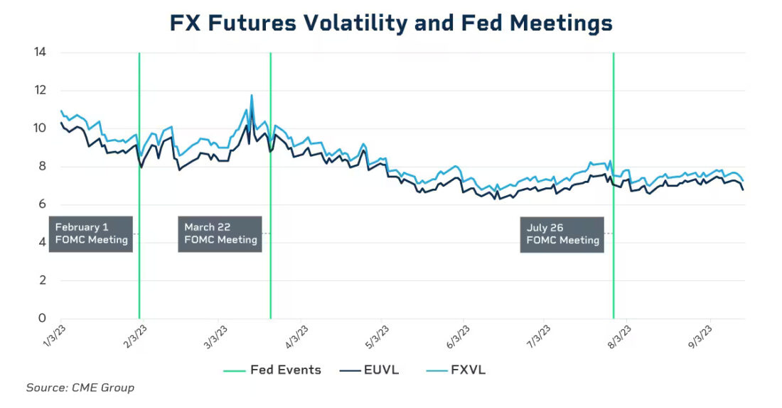 FX futures volatility and Fed meetings