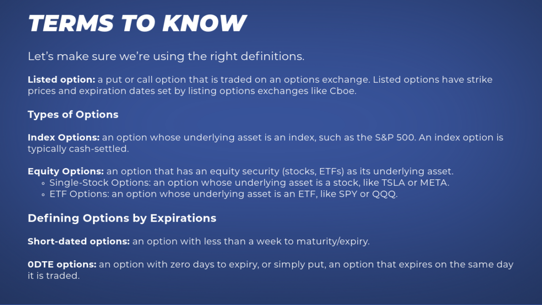 Terms to know - options